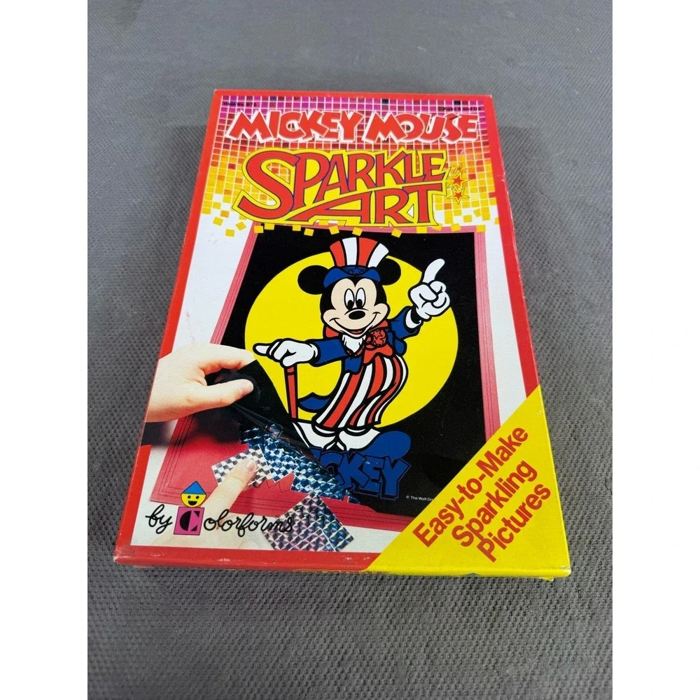 Vintage Mickey Mouse Sparkle Art Colorforms Craft Kit Uncle Sam Disney 872